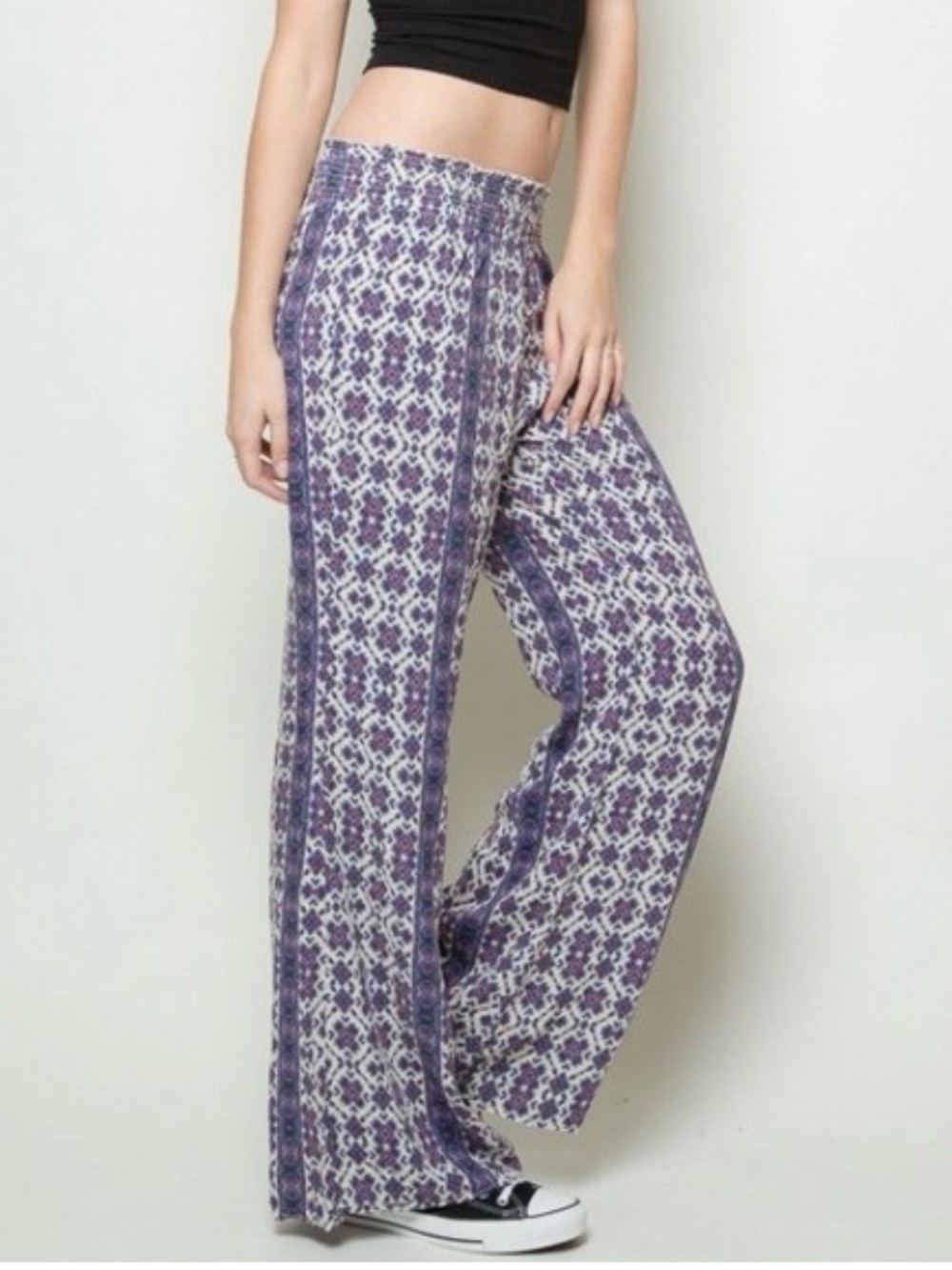 Brandy Melville Patterned Wide-Leg Women's Pants